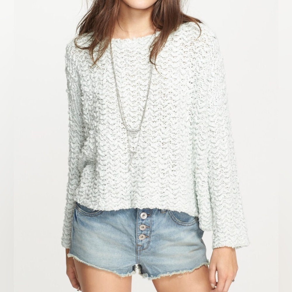 Free People Women's Large Everlasting Knit Pullover Sweater Oversized Loose Crea